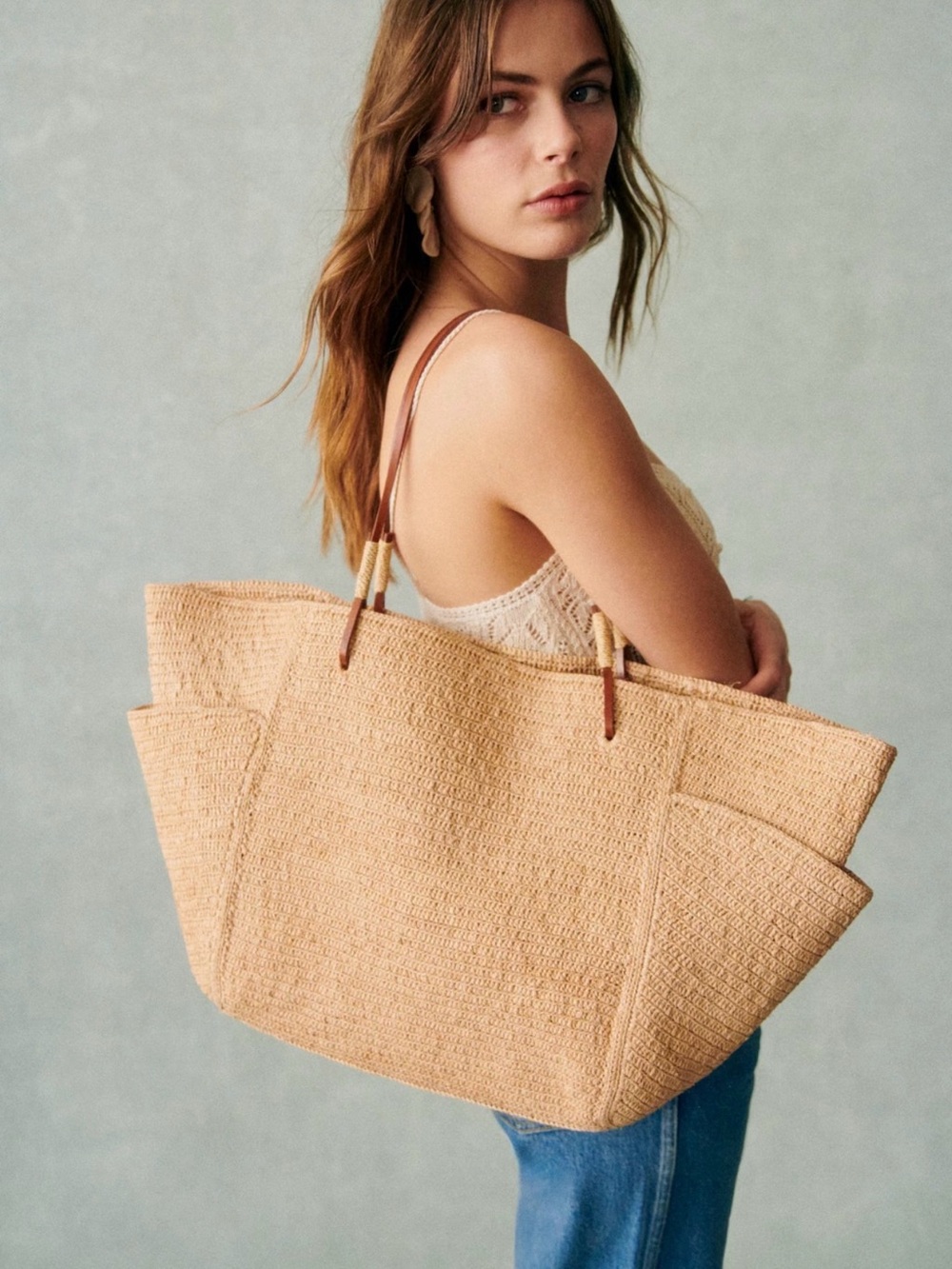 Sezane Paloma Raphia Tote Bag - NWOT